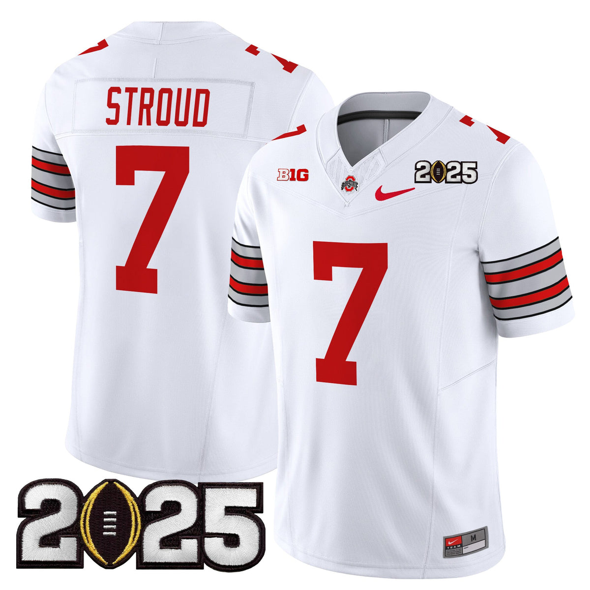 Men's Ohio State Buckeyes 'Heritage Stripe' 2025 CFP Final Patch Vapor Limited Jersey - All Stitched - image 6