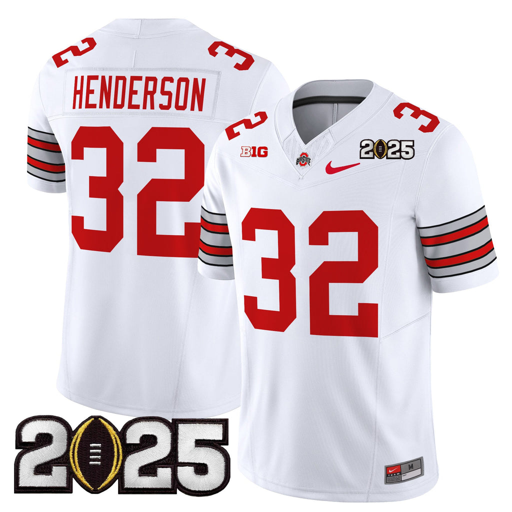 Men's Ohio State Buckeyes 'Heritage Stripe' 2025 CFP Final Patch Vapor Limited Jersey - All Stitched - image 7
