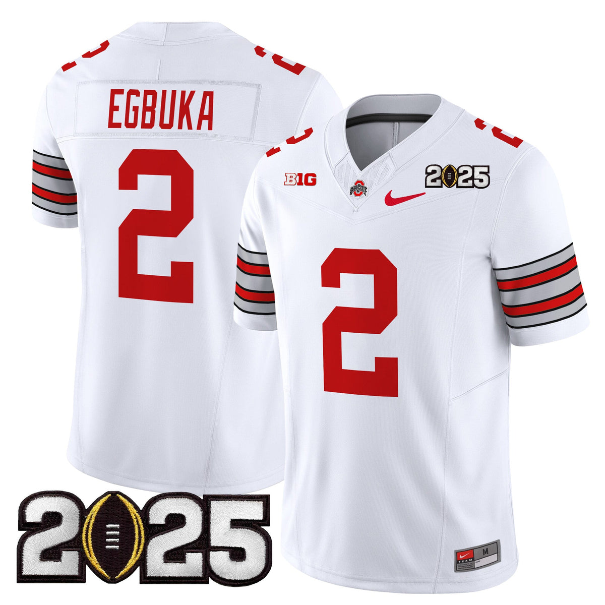 Men's Ohio State Buckeyes 'Heritage Stripe' 2025 CFP Final Patch Vapor Limited Jersey - All Stitched - image 8