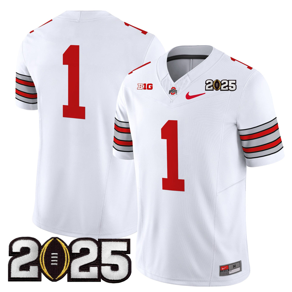 Men's Ohio State Buckeyes 'Heritage Stripe' 2025 CFP Final Patch Vapor Limited Jersey - All Stitched - image 10