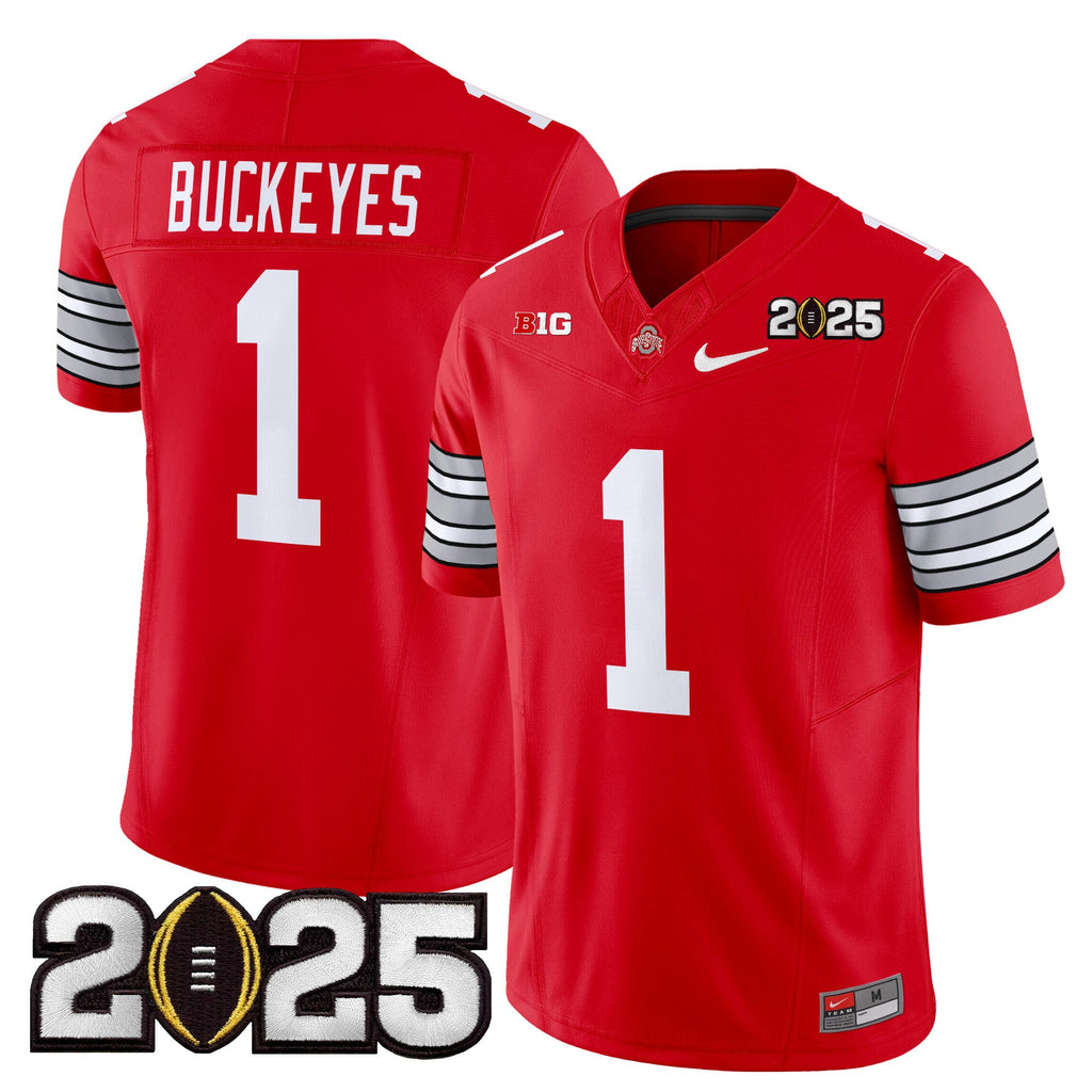 Men's Ohio State Buckeyes 'Heritage Stripe' 2025 CFP Final Patch Vapor Limited Jersey - All Stitched - image 14