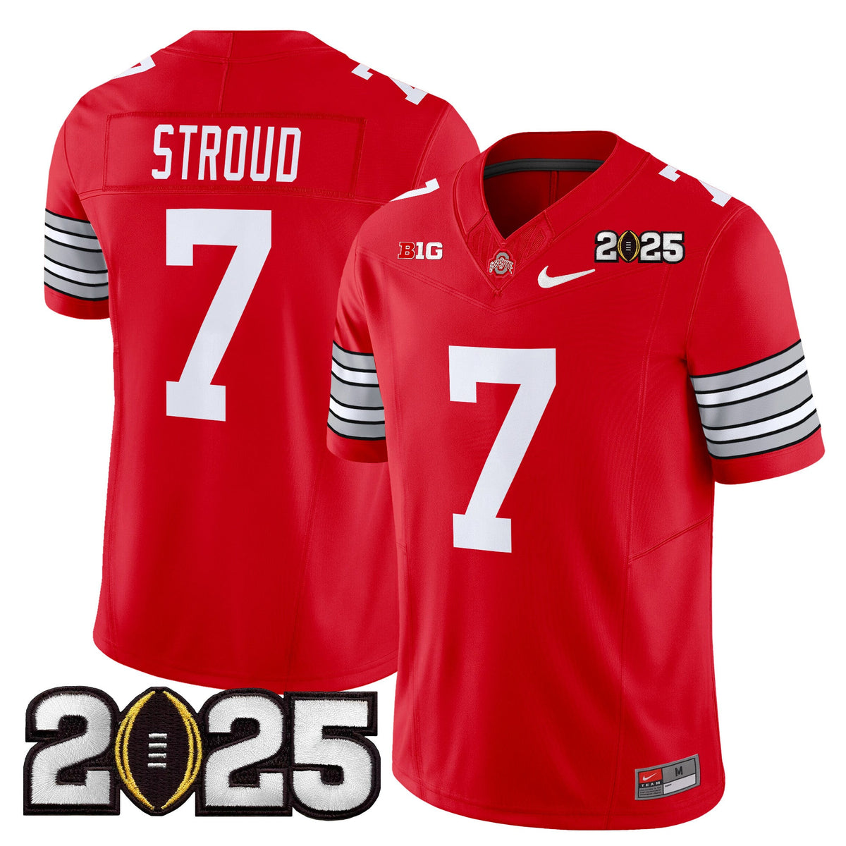 Men's Ohio State Buckeyes 'Heritage Stripe' 2025 CFP Final Patch Vapor Limited Jersey - All Stitched - image 15