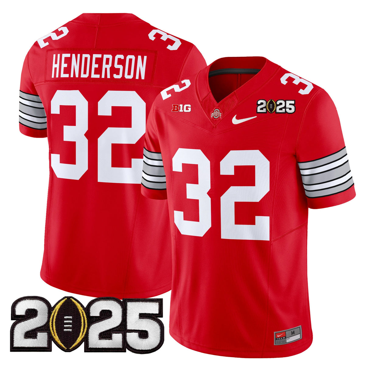 Men's Ohio State Buckeyes 'Heritage Stripe' 2025 CFP Final Patch Vapor Limited Jersey - All Stitched - image 16