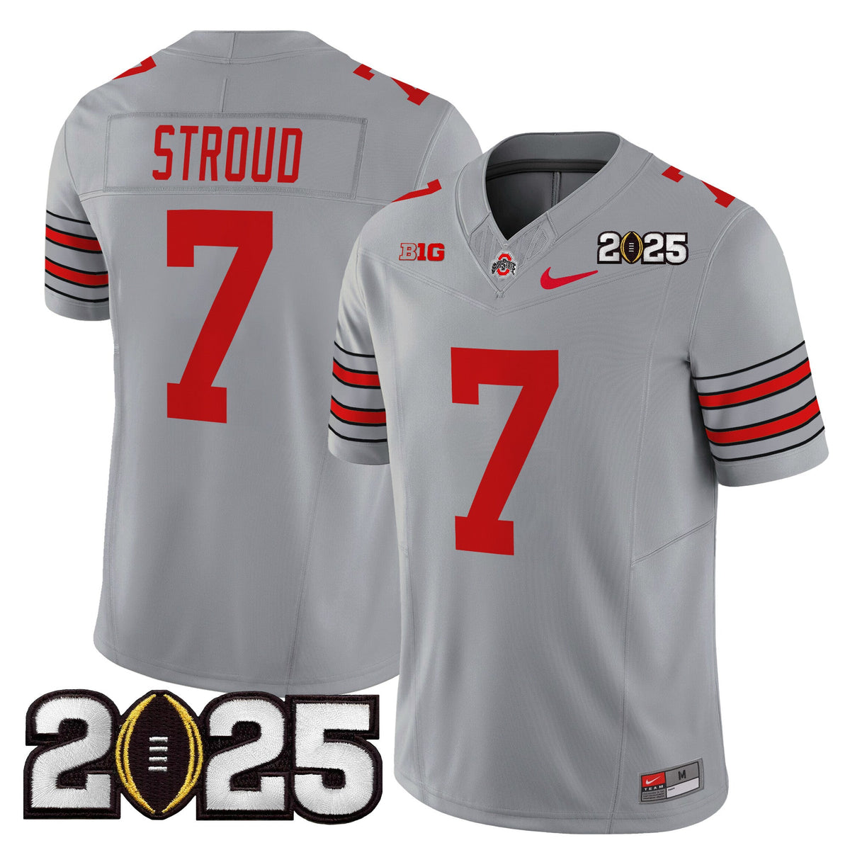 Men's Ohio State Buckeyes 'Heritage Stripe' 2025 CFP Final Patch Vapor Limited Jersey - All Stitched - image 25