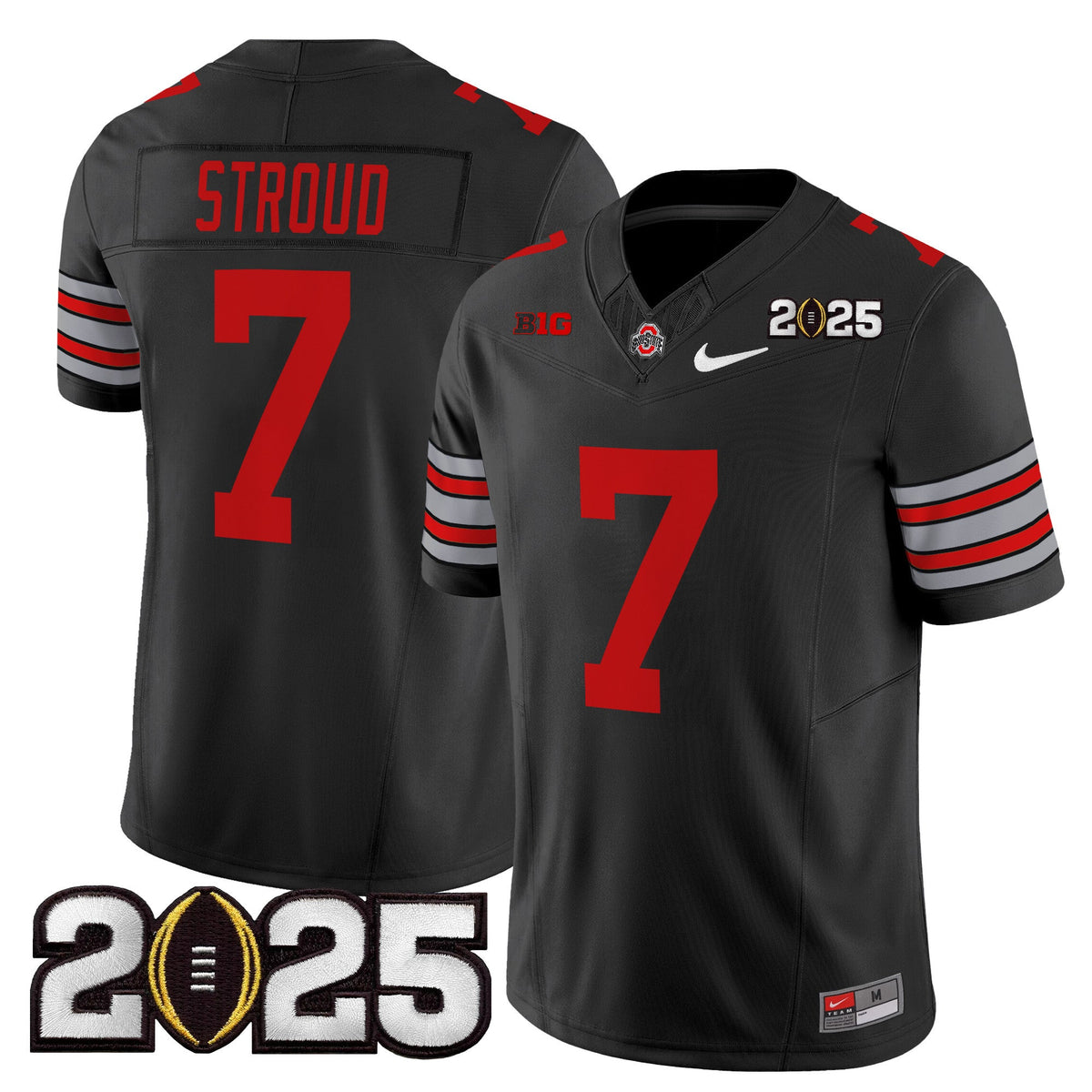 Men's Ohio State Buckeyes 'Heritage Stripe' 2025 CFP Final Patch Vapor Limited Jersey - All Stitched - image 35