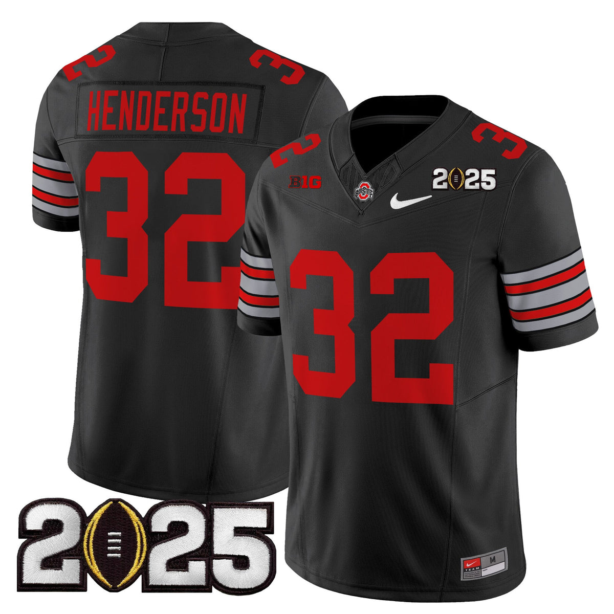 Men's Ohio State Buckeyes 'Heritage Stripe' 2025 CFP Final Patch Vapor Limited Jersey - All Stitched - image 36