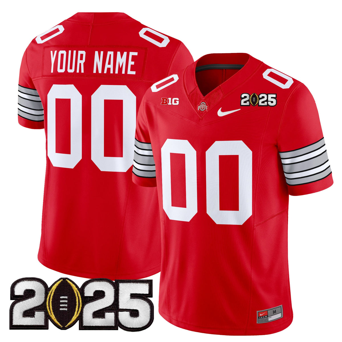 Ohio State Buckeyes 'Heritage Stripe' 2025 CFP Final Patch Vapor Limited Custom Jersey - All Stitched - image 2