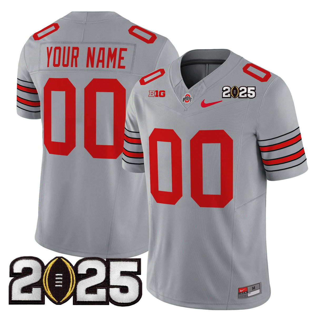 Ohio State Buckeyes 'Heritage Stripe' 2025 CFP Final Patch Vapor Limited Custom Jersey - All Stitched - image 3