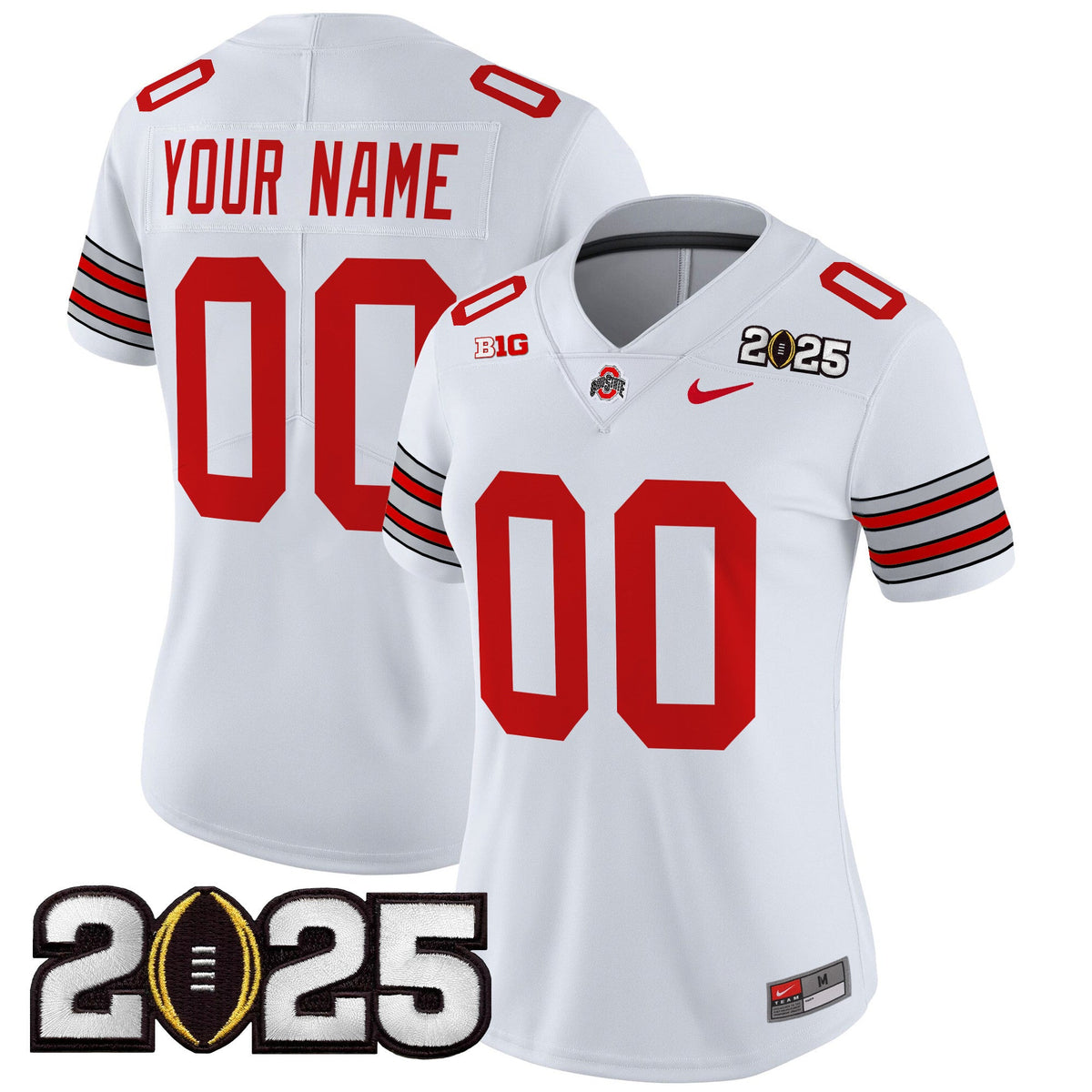 Ohio State Buckeyes 'Heritage Stripe' 2025 CFP Final Patch Vapor Limited Custom Jersey - All Stitched - image 5