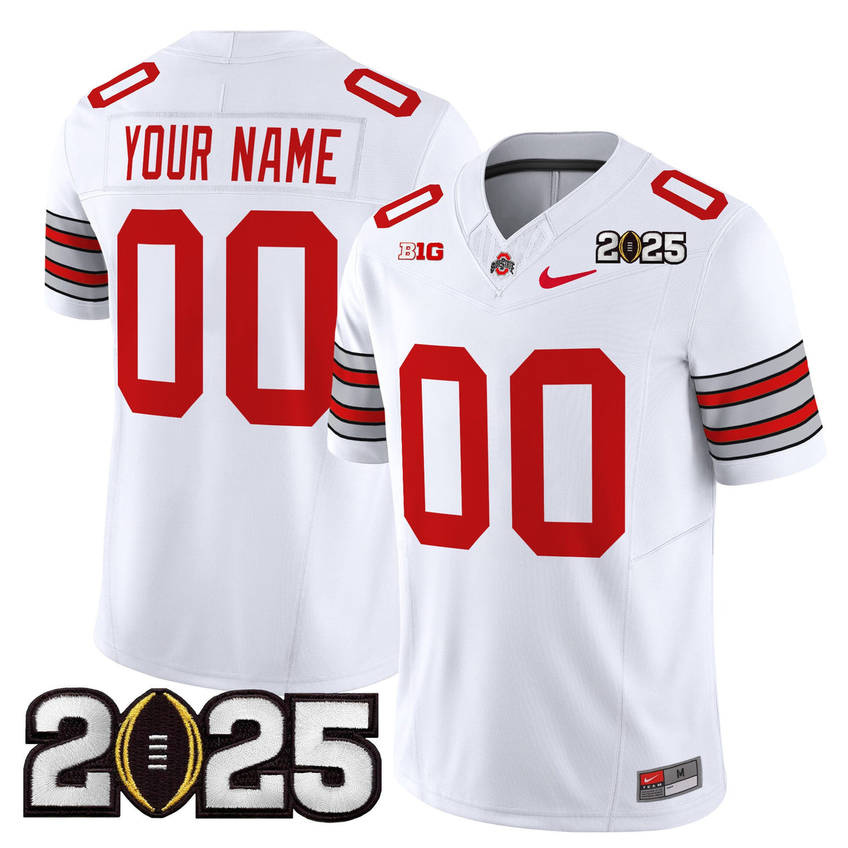 Ohio State Buckeyes 'Heritage Stripe' 2025 CFP Final Patch Vapor Limited Custom Jersey - All Stitched - image 1