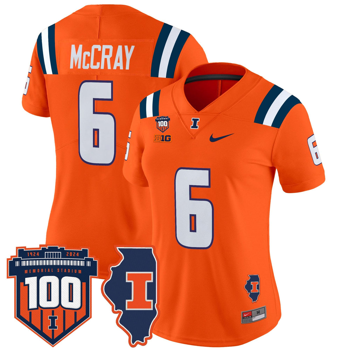 Women's Illinois Fighting Illini 100th Memorial Stadium Patch Vapor Limited Jersey - All Stitched - image 39