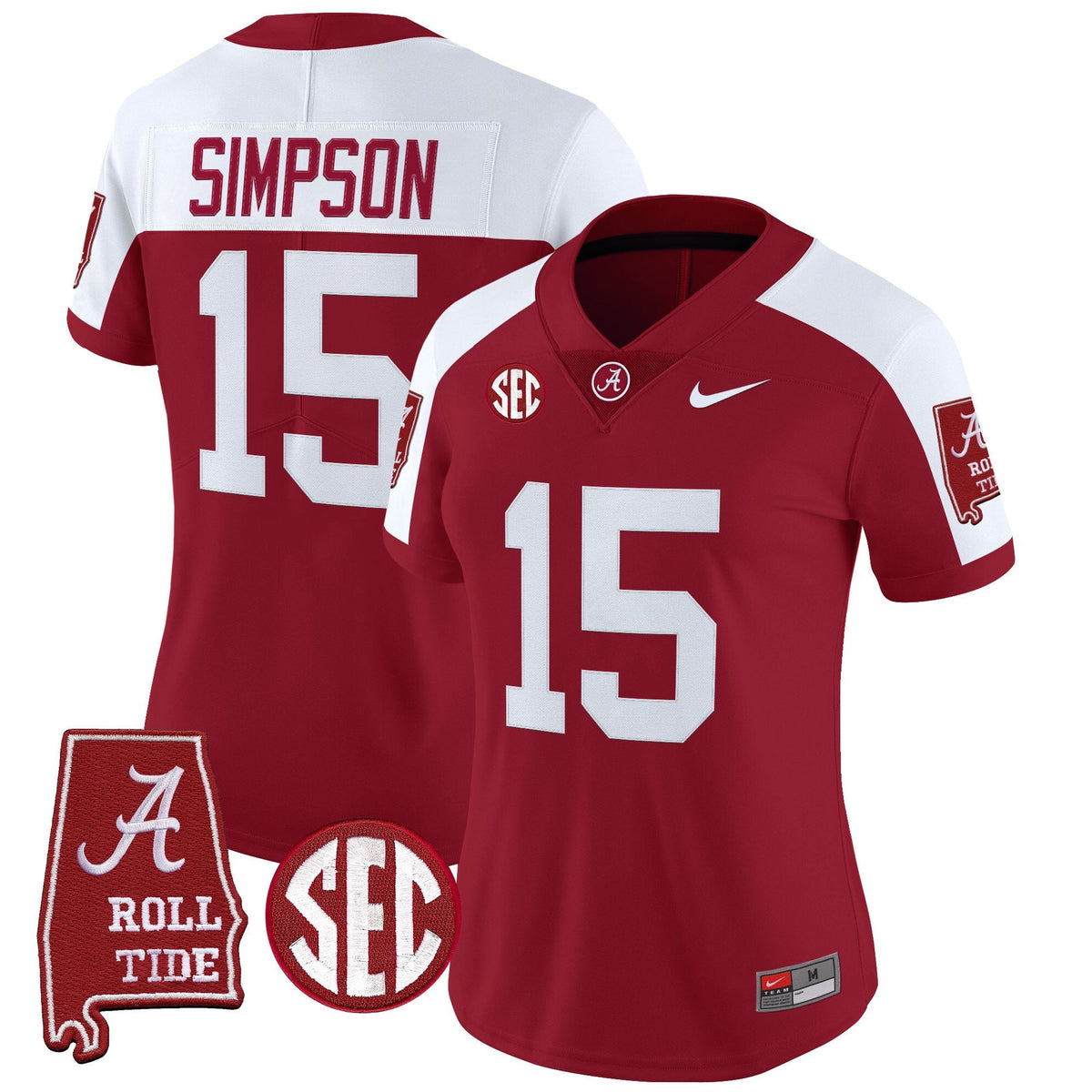 Women's Alabama Crimson Tide 2025 Vapor Limited Jersey - Alabama Map - All Stitched - image 33