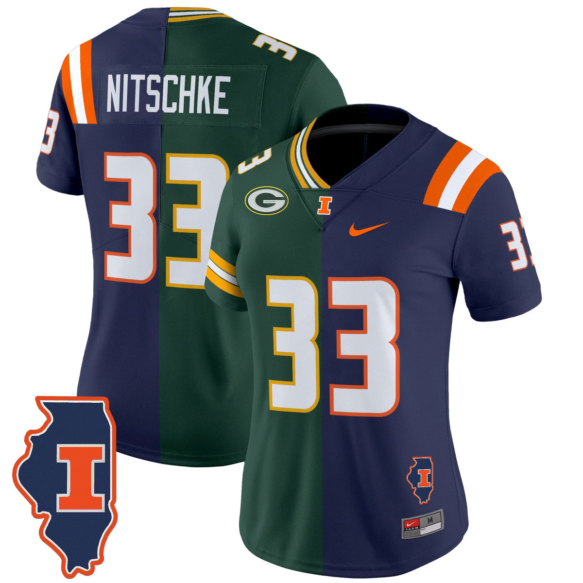 Illinois Fighting Illini Split Vapor Limited Jersey - All Stitched - image 7