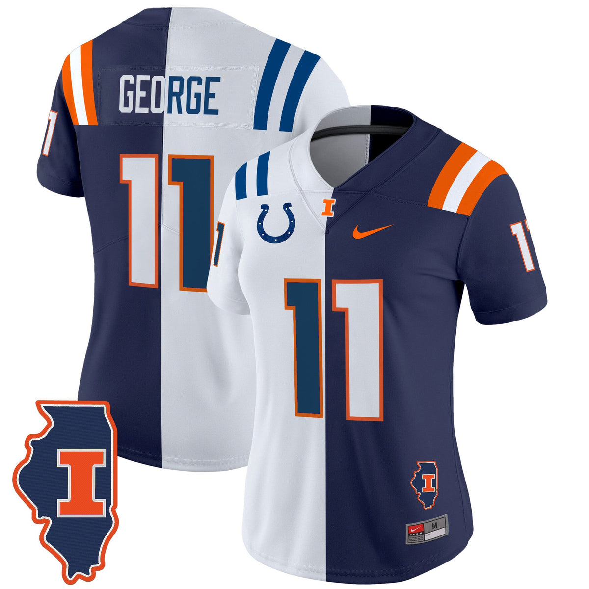 Illinois Fighting Illini Split Vapor Limited Jersey - All Stitched - image 9