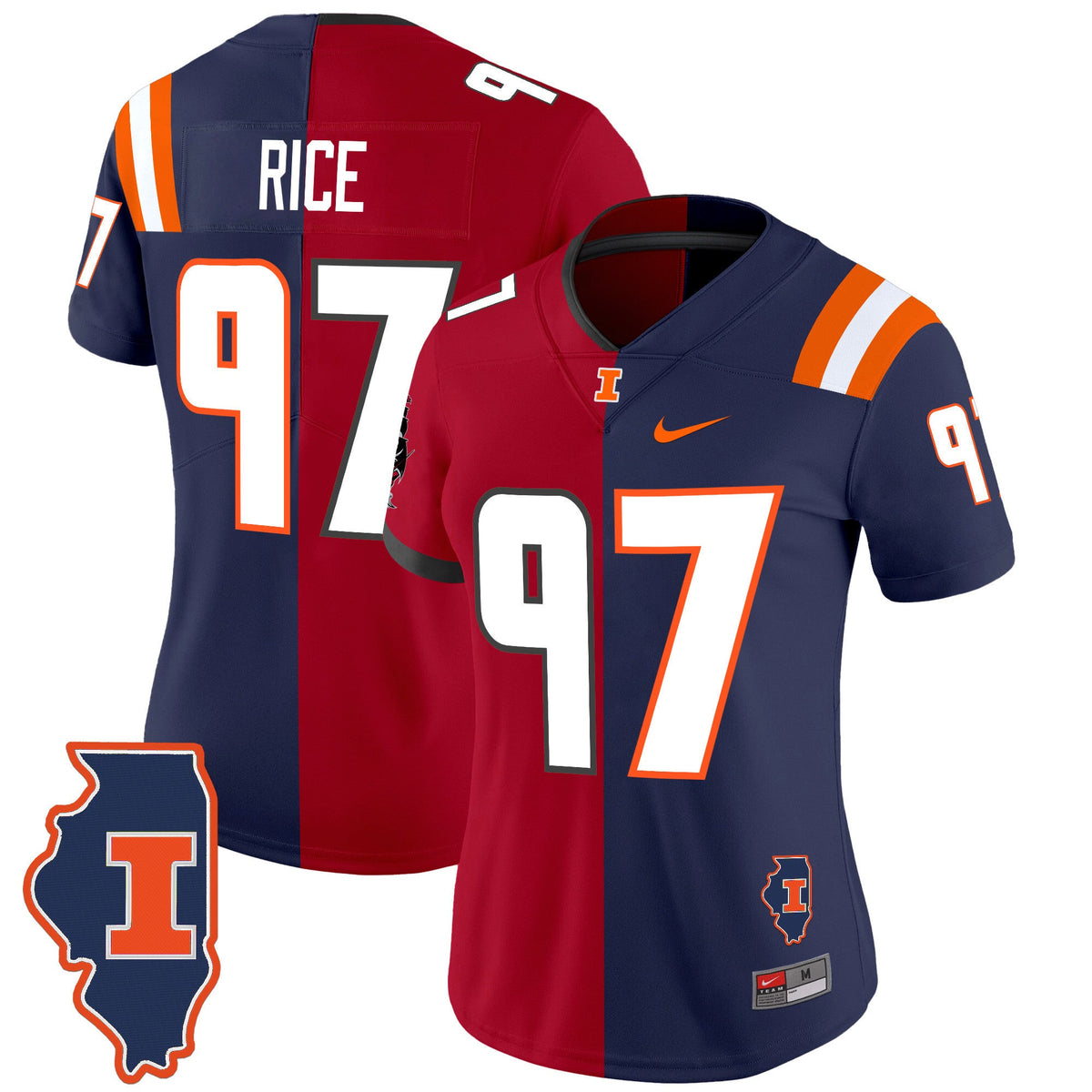 Illinois Fighting Illini Split Vapor Limited Jersey - All Stitched - image 10