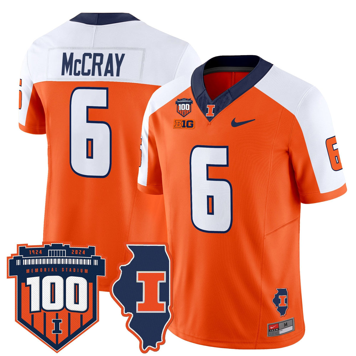 Men's Illinois Fighting Illini 100th Memorial Stadium Patch Vapor Limited Jersey - All Stitched - image 23