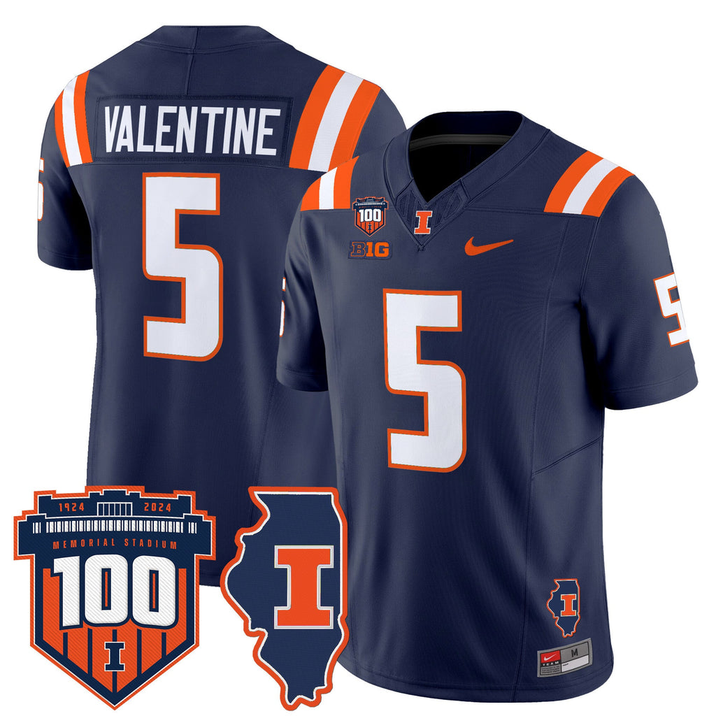 Men's Illinois Fighting Illini 100th Memorial Stadium Patch Vapor Limited Jersey - All Stitched - image 30