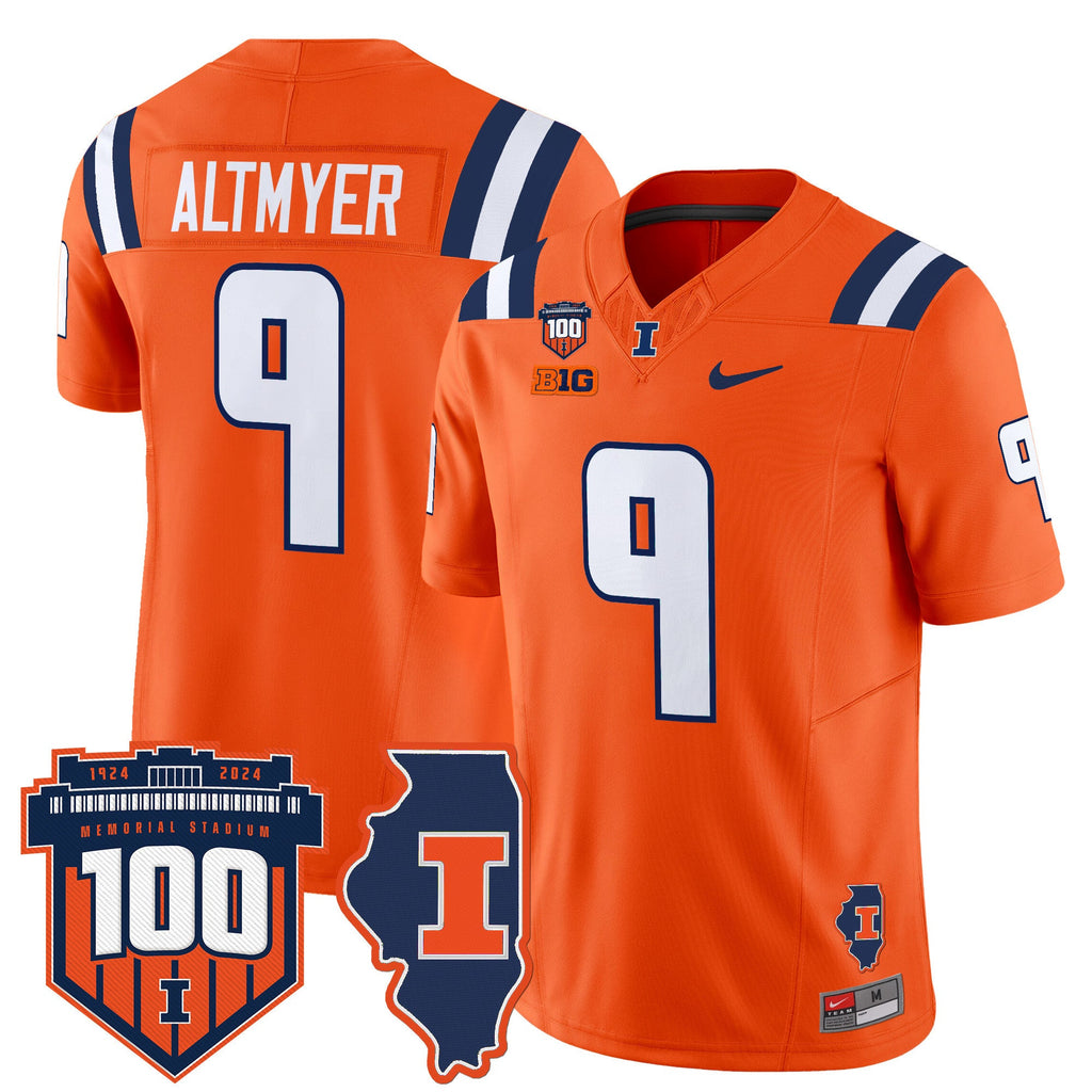 Men's Illinois Fighting Illini 100th Memorial Stadium Patch Vapor Limited Jersey - All Stitched - image 33