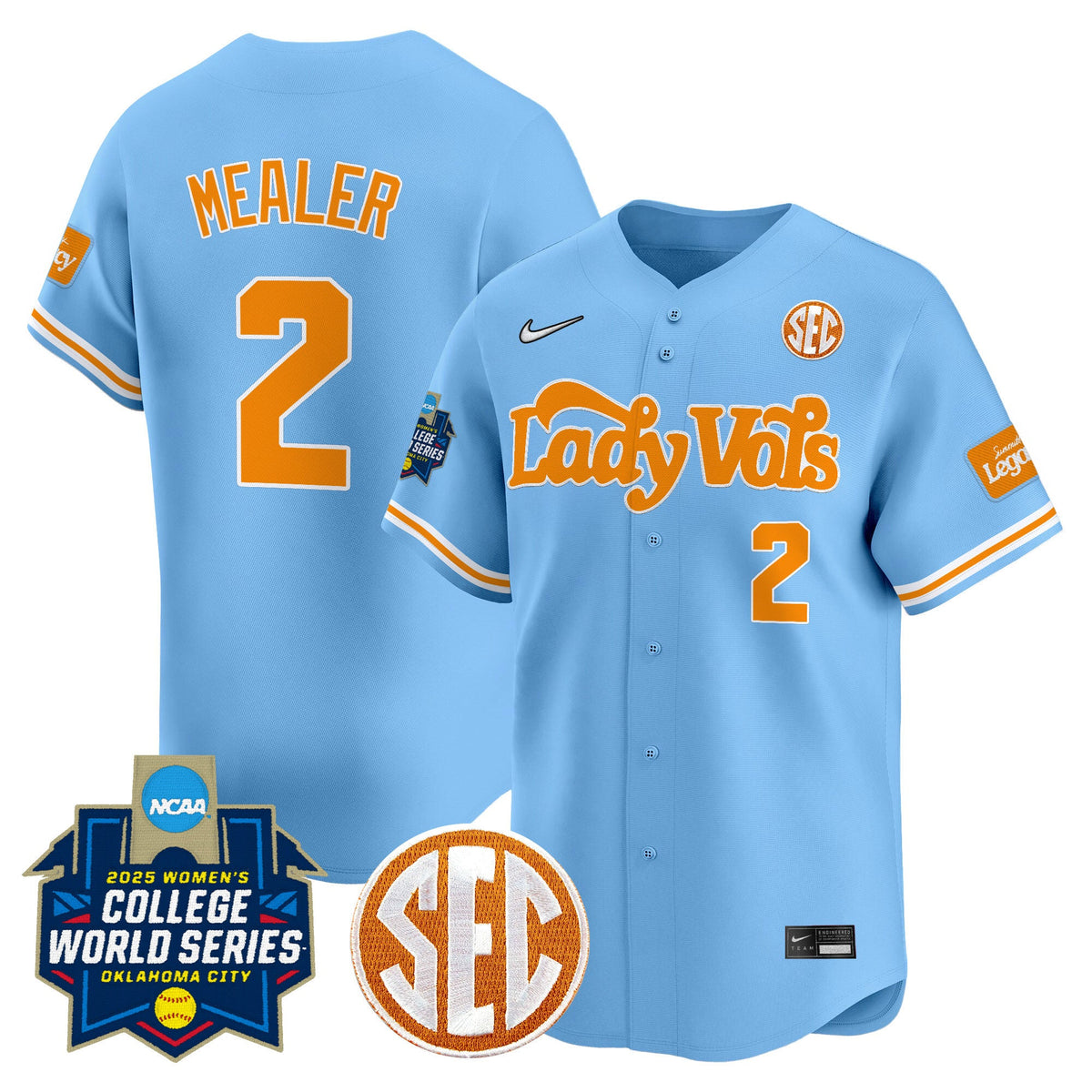 Men's Size - Tennessee Volunteers Softball 2025 World Series (WCWS) Vapor Premier Limited Jersey - All Stitched - image 3