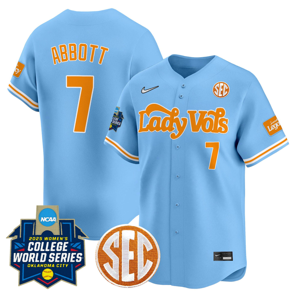 Men's Size - Tennessee Volunteers Softball 2025 World Series (WCWS) Vapor Premier Limited Jersey - All Stitched - image 8