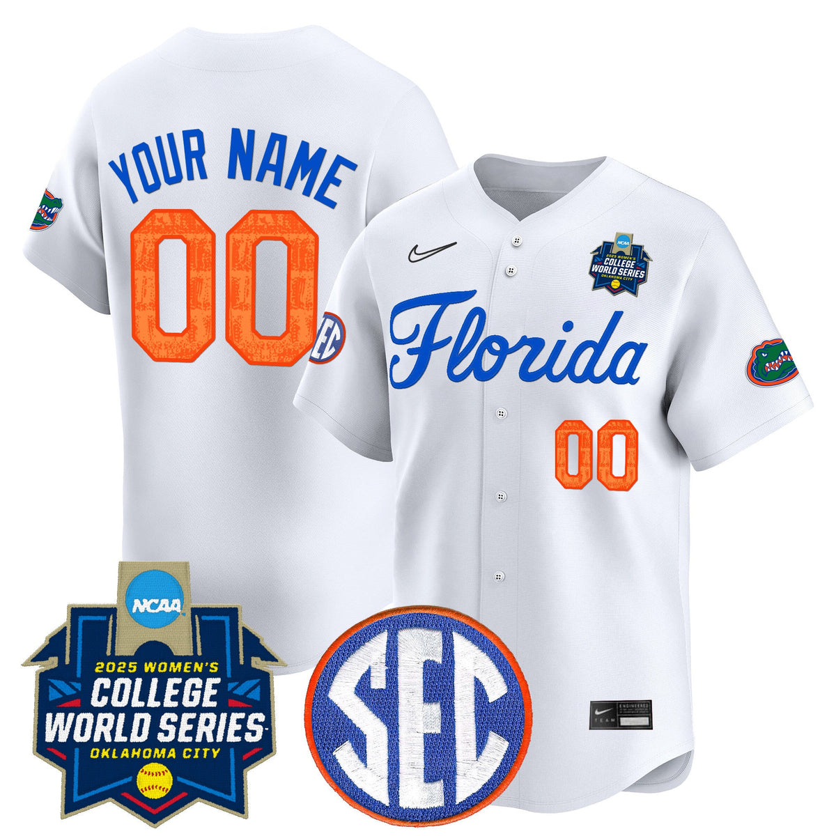 Florida Gators Softball 2025 World Series (WCWS) Vapor Premier Limited Custom Jersey - All Stitched - image 3