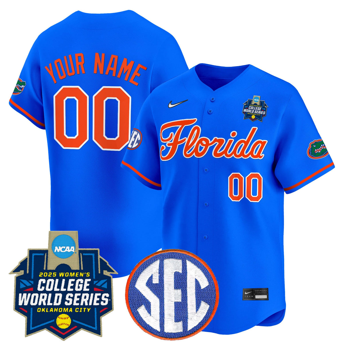 Florida Gators Softball 2025 World Series (WCWS) Vapor Premier Limited Custom Jersey - All Stitched - image 4