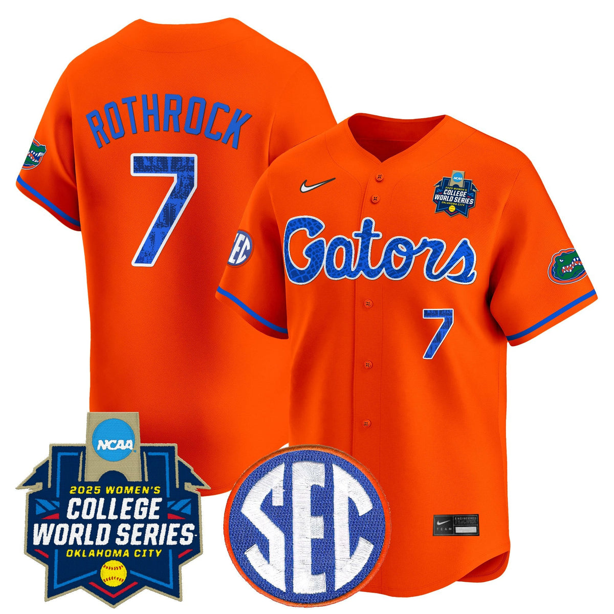 Men's Size - Florida Gators Softball 2025 World Series (WCWS) Vapor Premier Limited Jersey - All Stitched - image 3