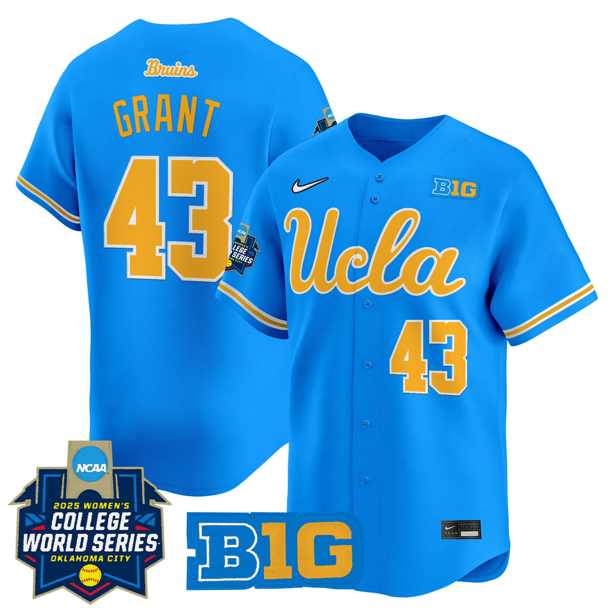 Men's size - UCLA Bruins Softball 2025 World Series (WCWS) Vapor Premier Limited Jersey - All Stitched - image 2