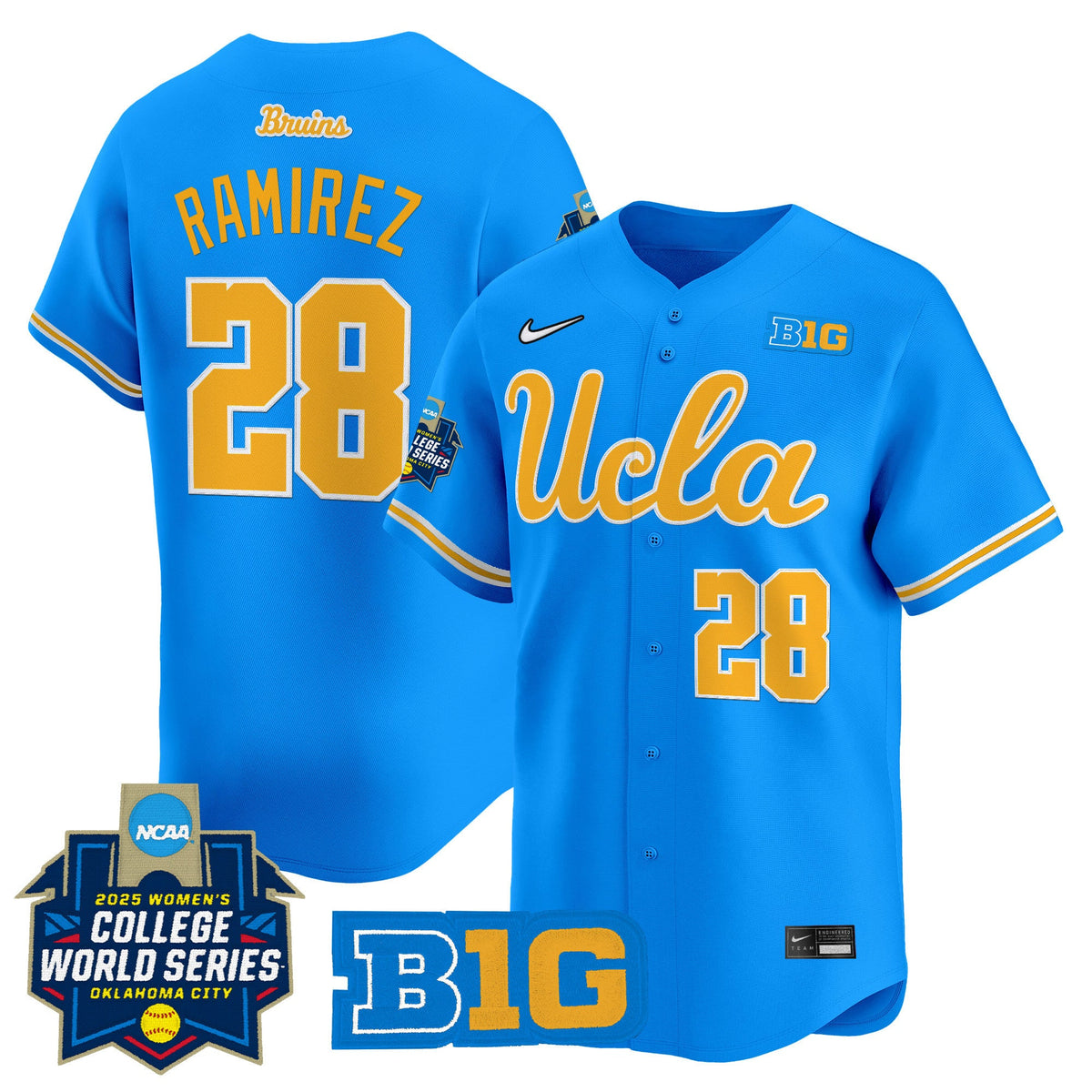 Men's size - UCLA Bruins Softball 2025 World Series (WCWS) Vapor Premier Limited Jersey - All Stitched - image 8