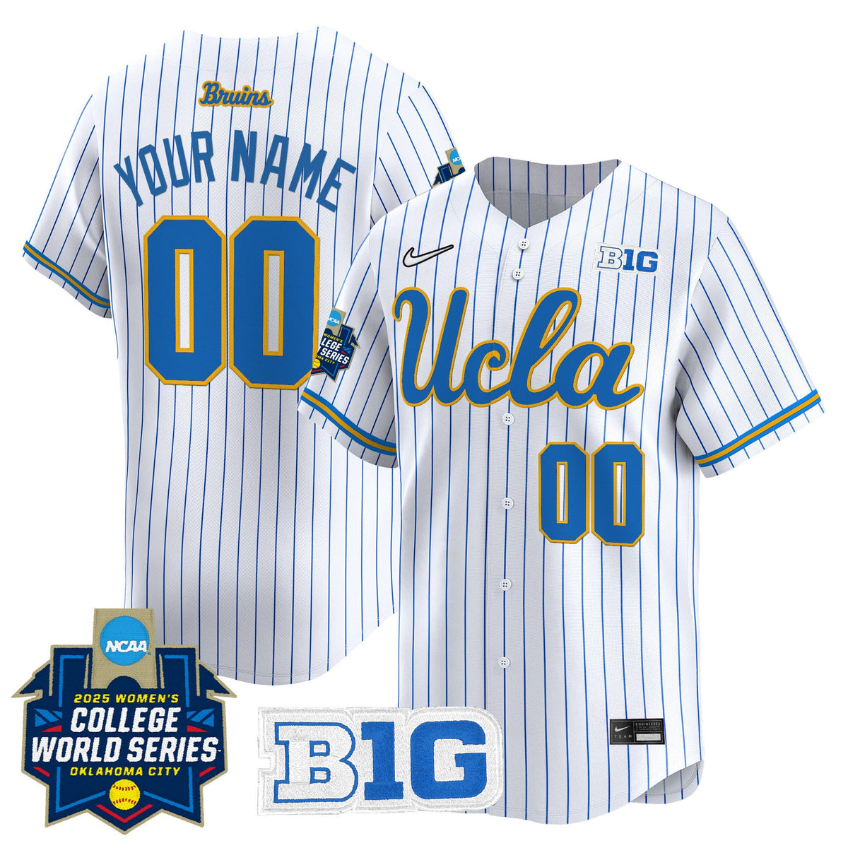 UCLA Bruins Softball 2025 World Series (WCWS) Vapor Premier Limited Custom Jersey - All Stitched - image 3