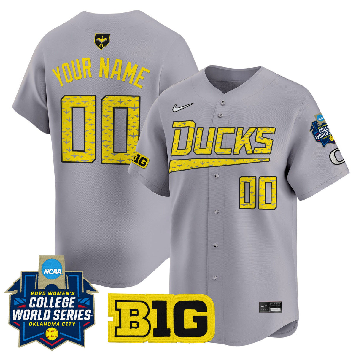 Oregon Ducks Softball 2025 World Series (WCWS) Vapor Premier Limited Custom Jersey - All Stitched - image 4