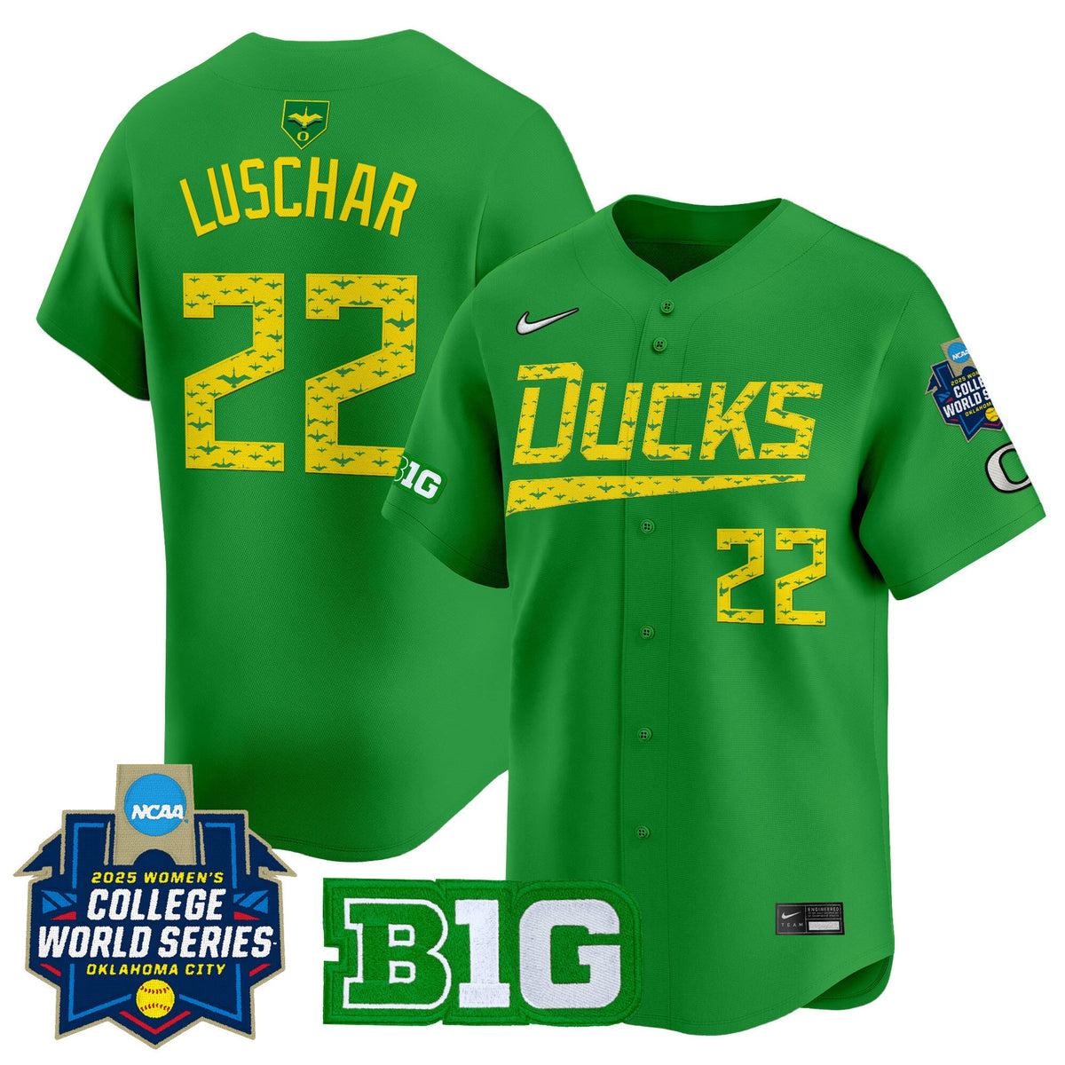 Men's size - Oregon Ducks Softball 2025 World Series (WCWS) Vapor Premier Limited Jersey - All Stitched - image 2