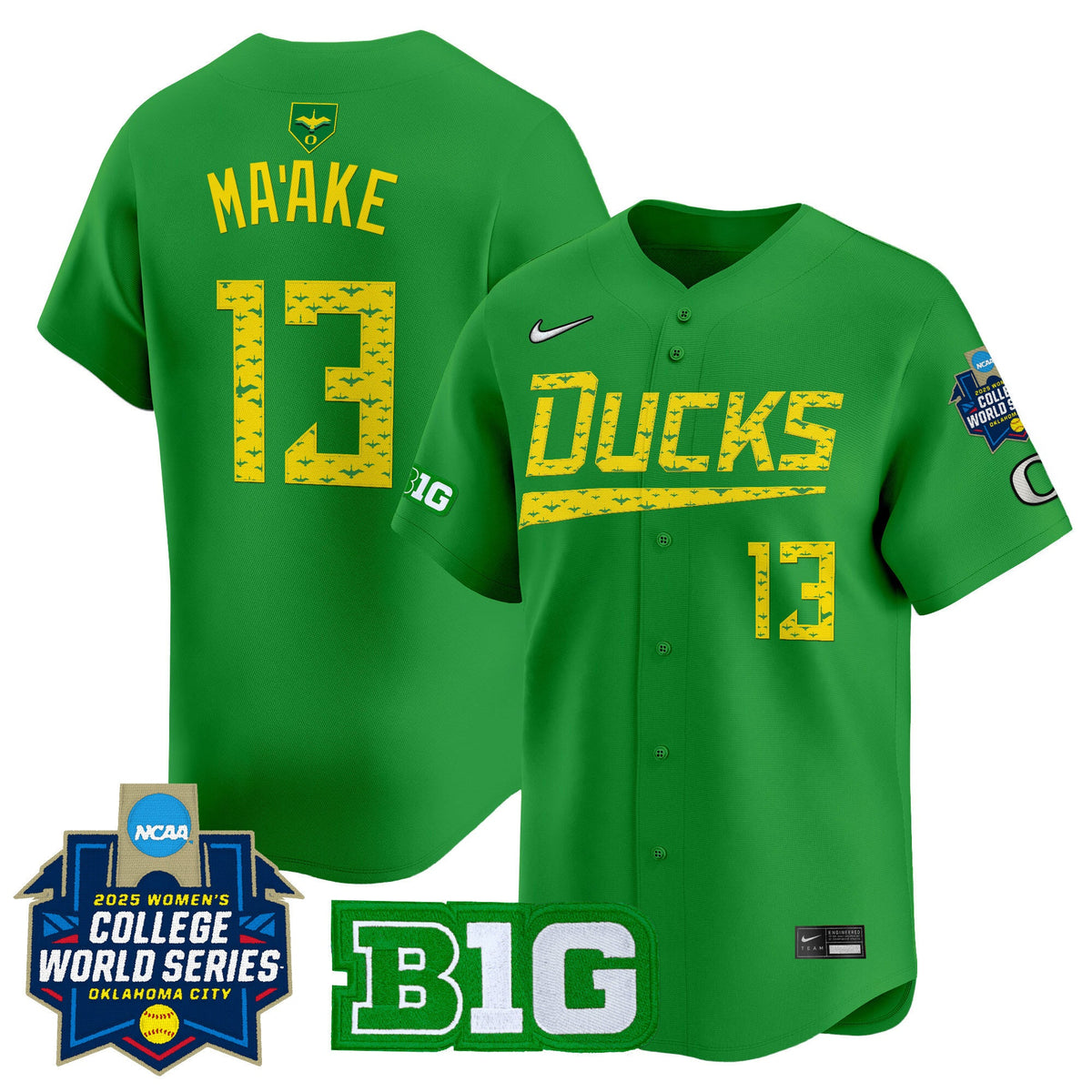 Men's size - Oregon Ducks Softball 2025 World Series (WCWS) Vapor Premier Limited Jersey - All Stitched - image 8