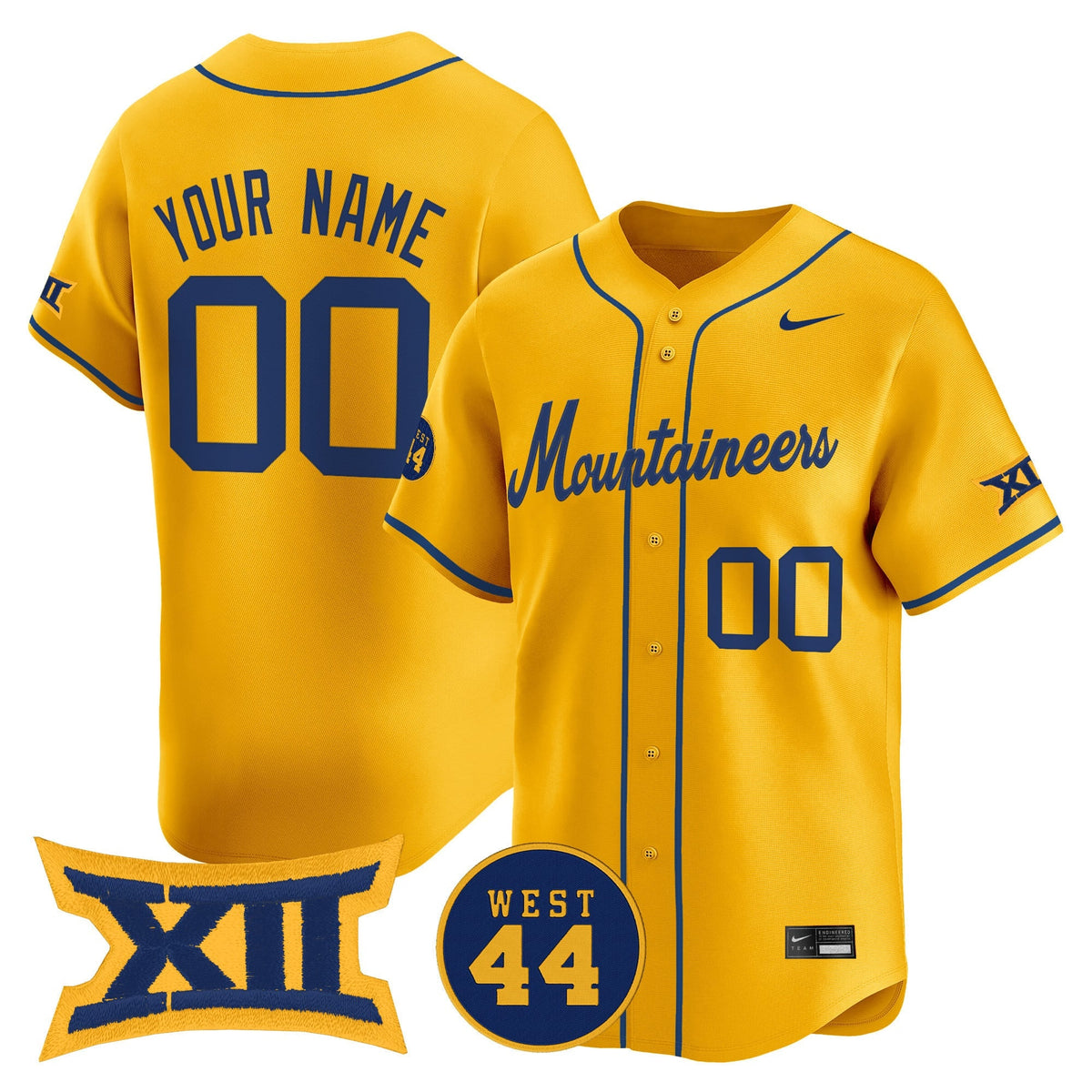 West Virginia Mountaineers 2025 Vapor Premier Limited Custom Jersey - All Stitched - image 2