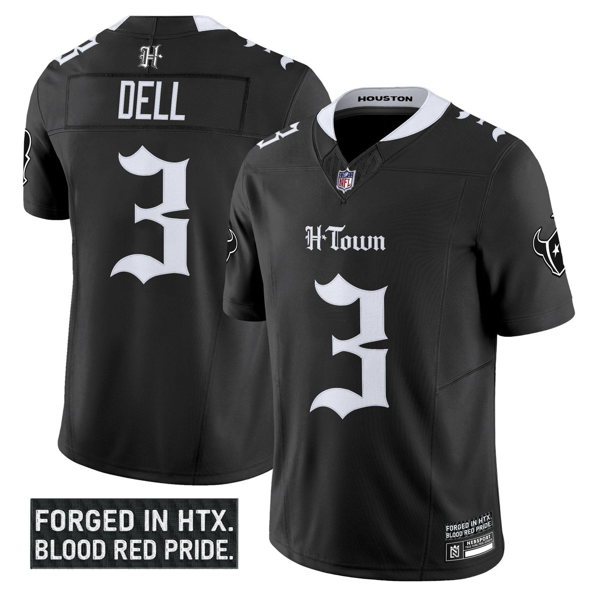 HOU 'Gothic Lone Star Shadows Edition' Vapor Limited Jersey - image 6