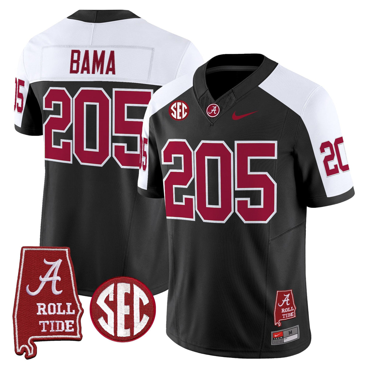 Men's Alabama Crimson Tide Throwback Vapor Limited Jersey - Alabama Map - All Stitched - image 2