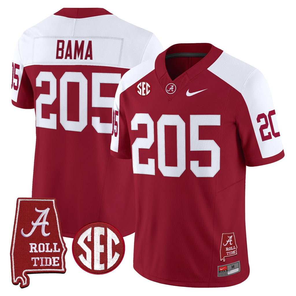Men's Alabama Crimson Tide Throwback Vapor Limited Jersey - Alabama Map - All Stitched - image 10