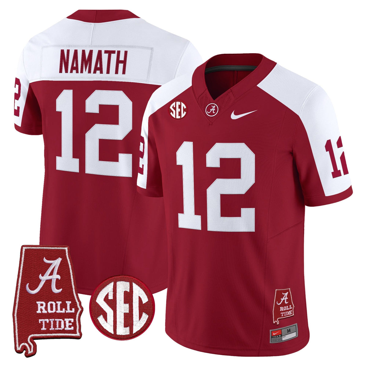 Men's Alabama Crimson Tide Throwback Vapor Limited Jersey - Alabama Map - All Stitched - image 14