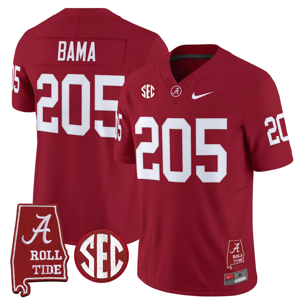 Men's Alabama Crimson Tide Throwback Vapor Limited Jersey - Alabama Map - All Stitched - image 18