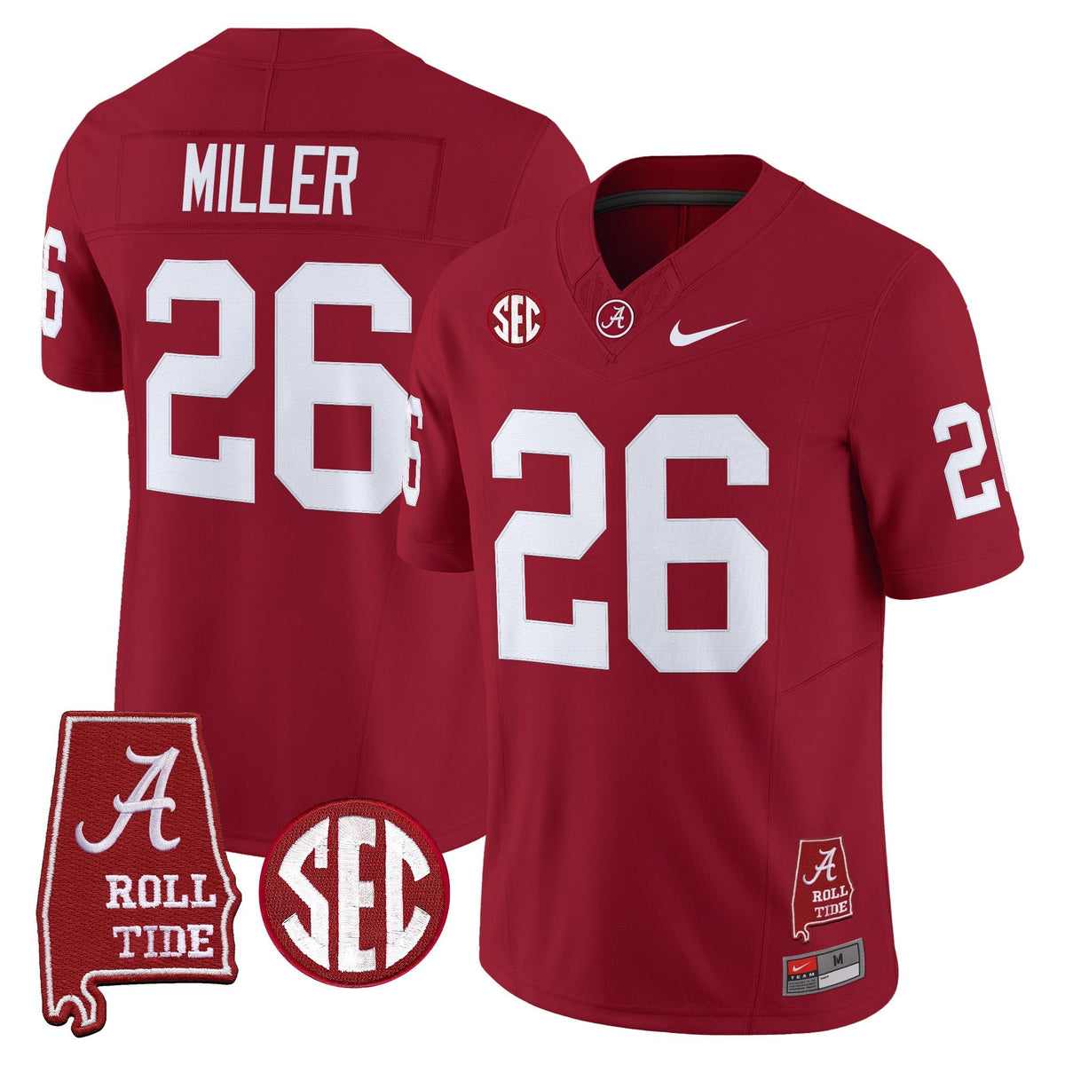 Men's Alabama Crimson Tide Throwback Vapor Limited Jersey - Alabama Map - All Stitched - image 19