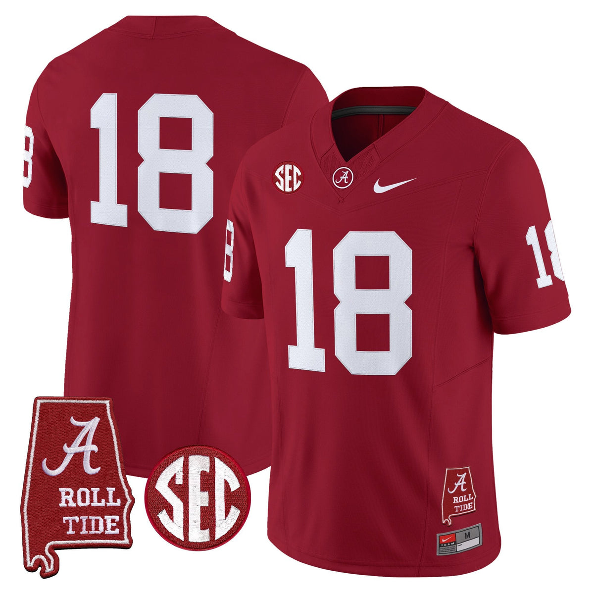 Men's Alabama Crimson Tide Throwback Vapor Limited Jersey - Alabama Map - All Stitched - image 24