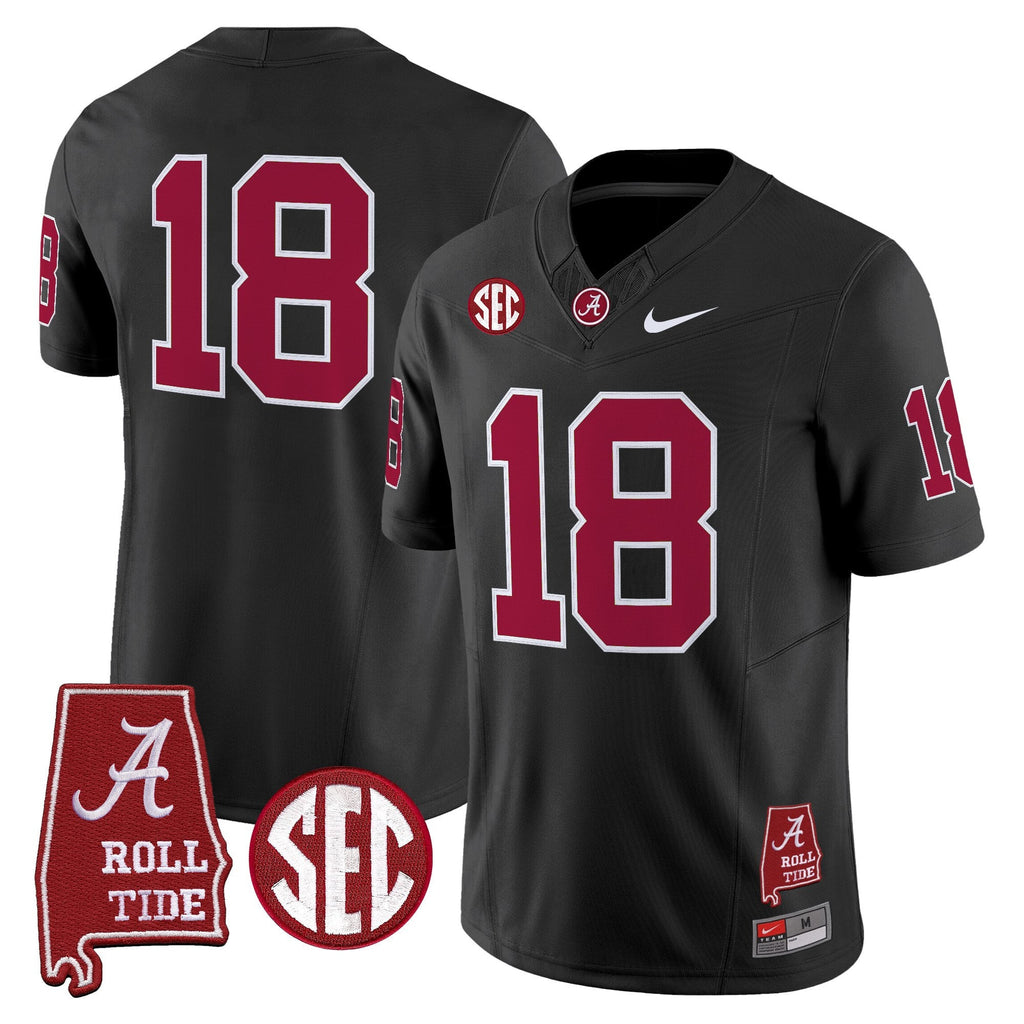 Men's Alabama Crimson Tide Throwback Vapor Limited Jersey - Alabama Map - All Stitched - image 32