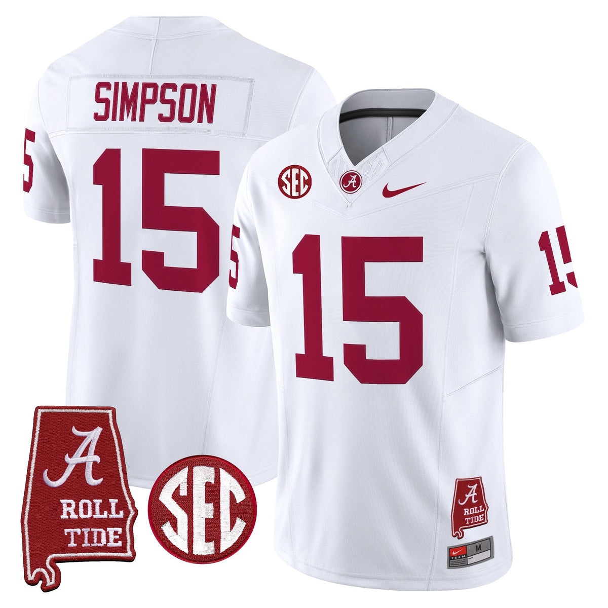Men's Alabama Crimson Tide Throwback Vapor Limited Jersey - Alabama Map - All Stitched - image 33