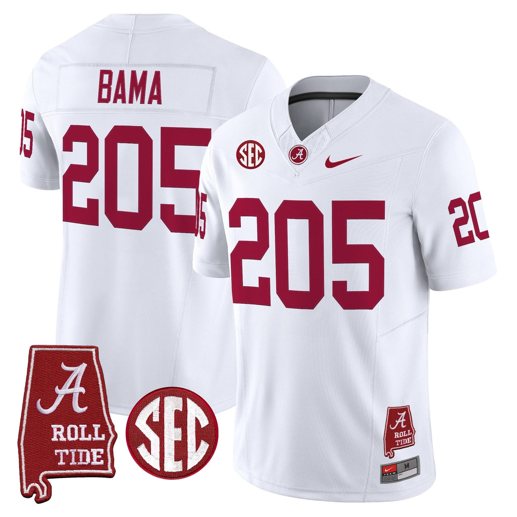 Men's Alabama Crimson Tide Throwback Vapor Limited Jersey - Alabama Map - All Stitched - image 34