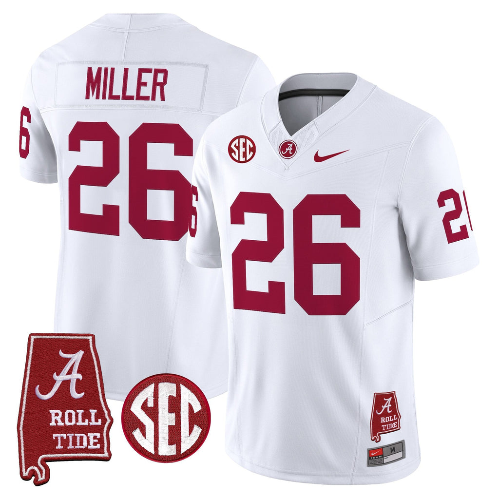 Men's Alabama Crimson Tide Throwback Vapor Limited Jersey - Alabama Map - All Stitched - image 35
