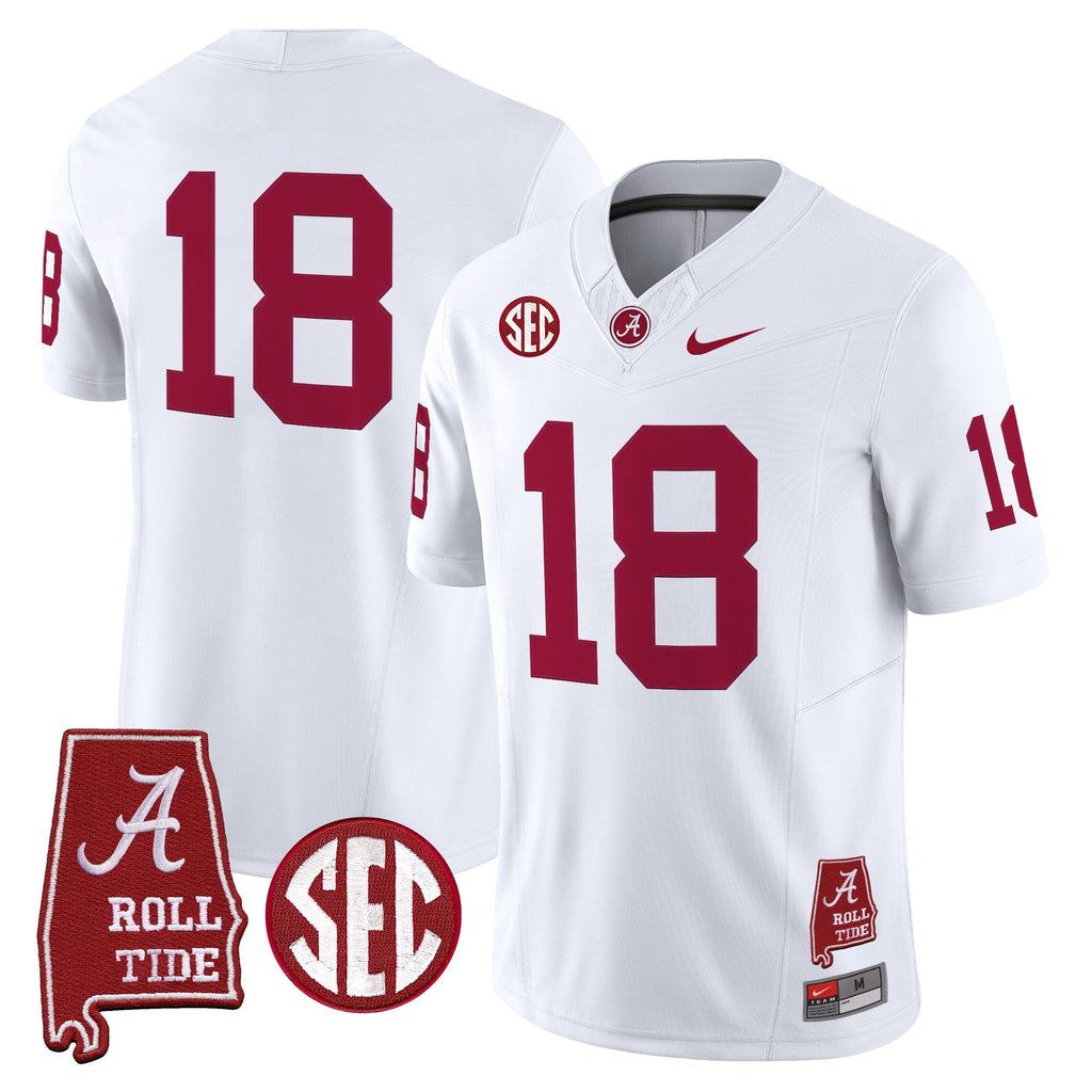 Men's Alabama Crimson Tide Throwback Vapor Limited Jersey - Alabama Map - All Stitched - image 40