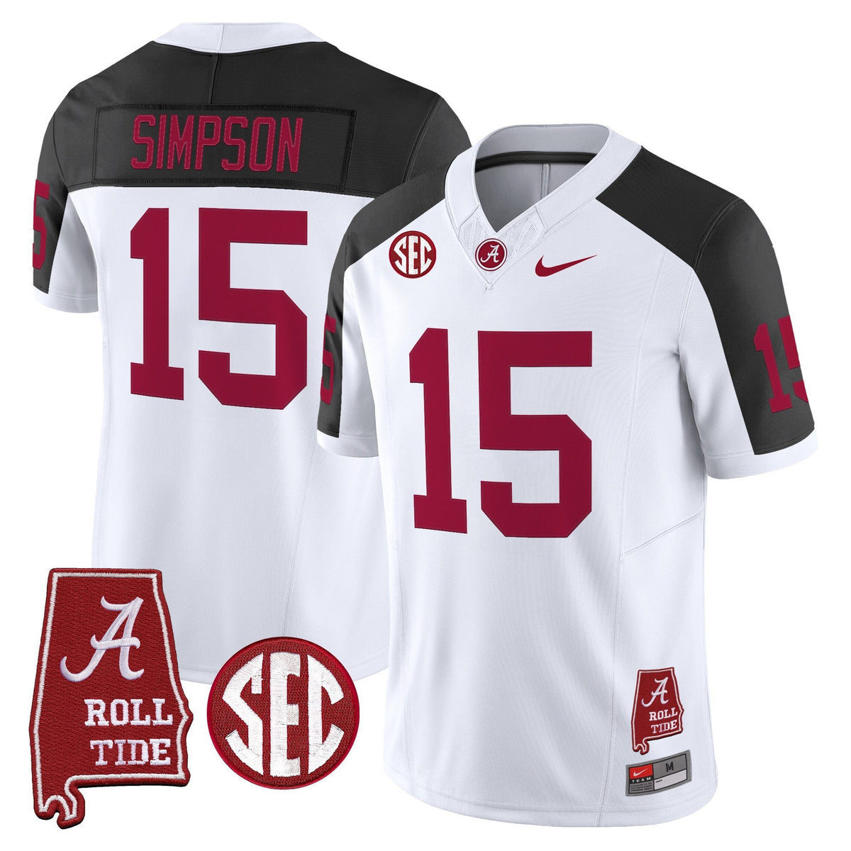 Men's Alabama Crimson Tide Throwback Vapor Limited Jersey - Alabama Map - All Stitched - image 41