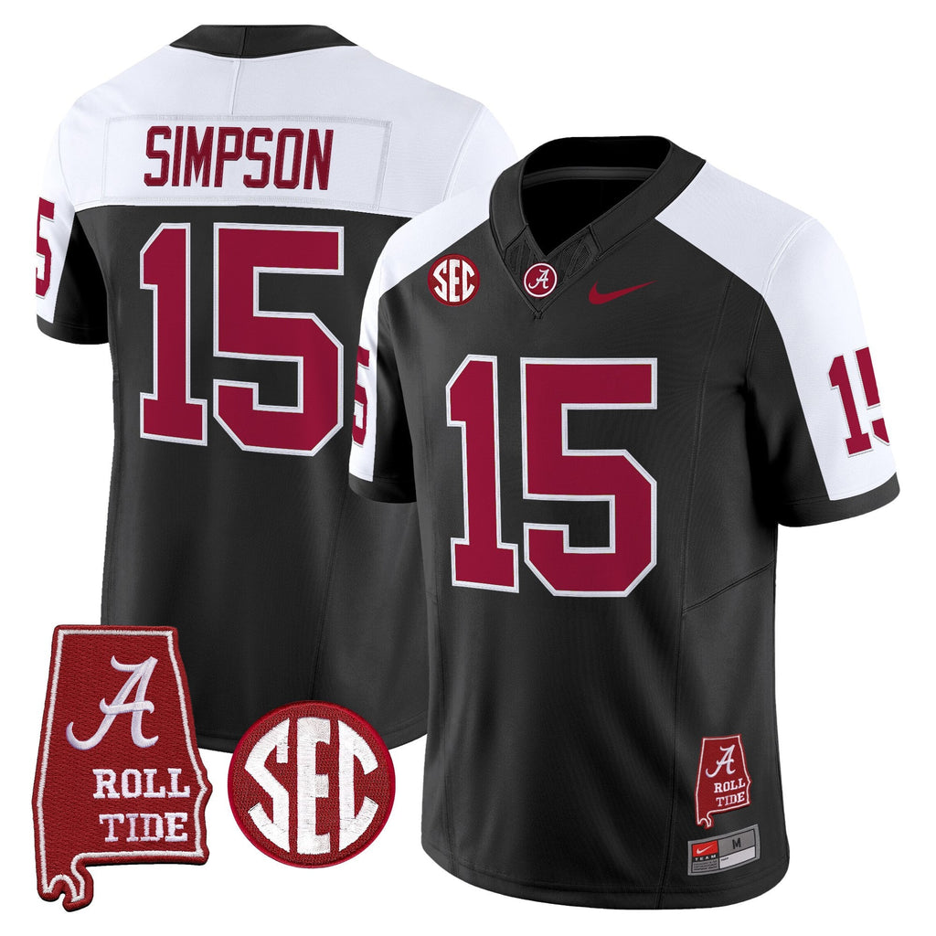 Men's Alabama Crimson Tide Throwback Vapor Limited Jersey - Alabama Map - All Stitched - image 1