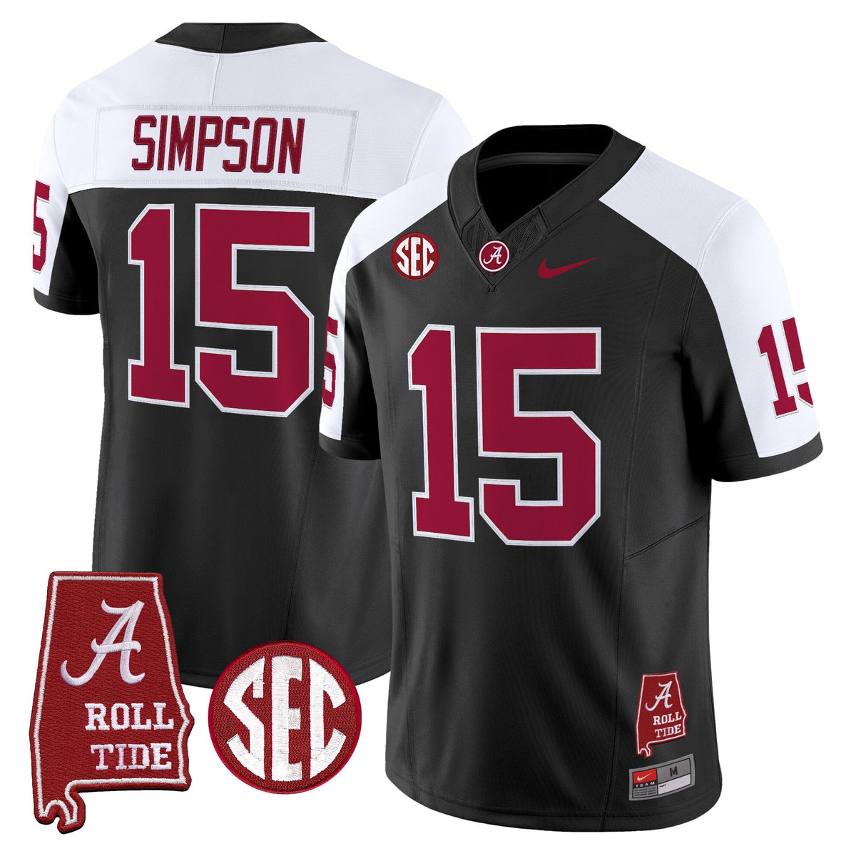 Men's Alabama Crimson Tide Throwback Vapor Limited Jersey - Alabama Map - All Stitched - image 1