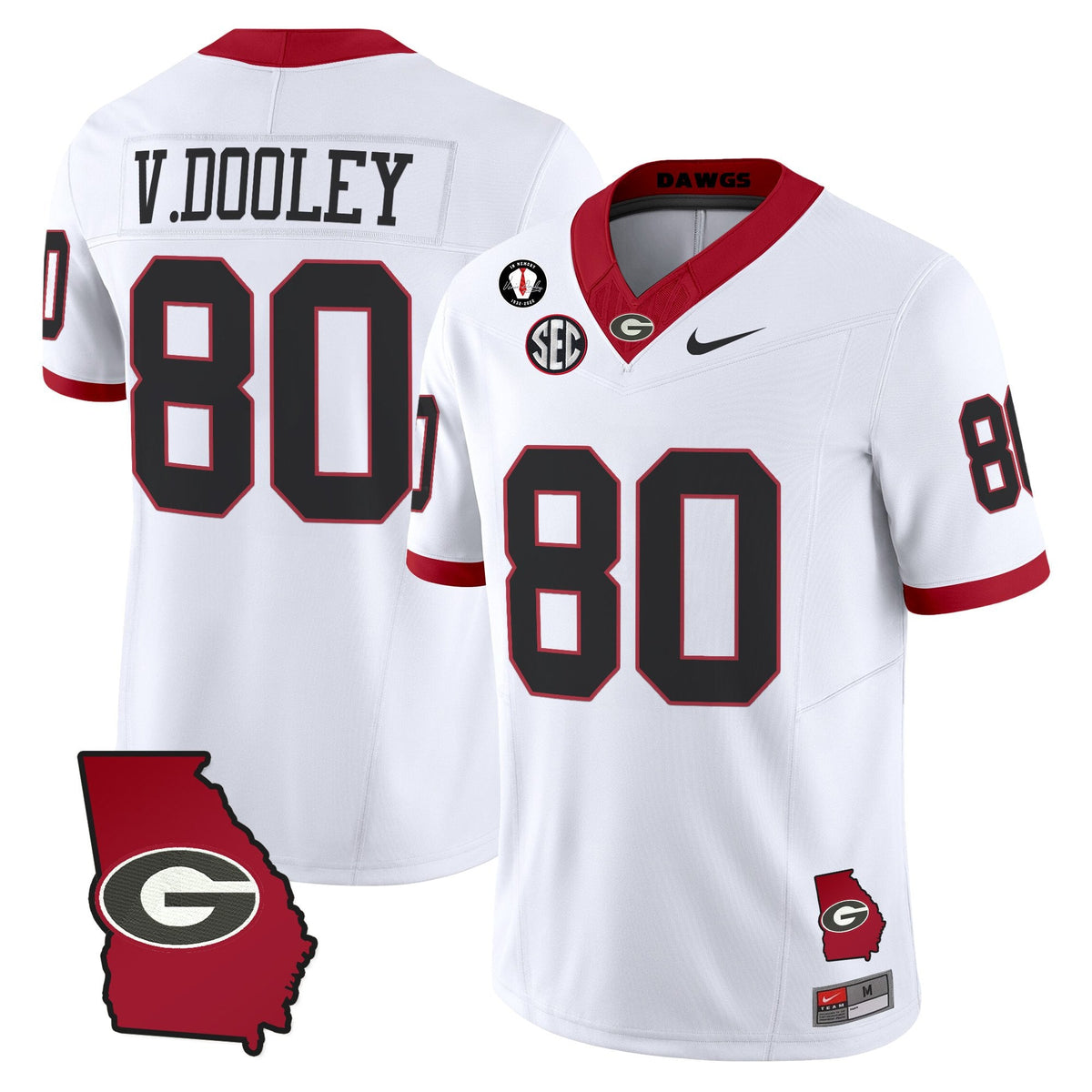 Women's Georgia Bulldogs 2025 Georgia Map & Vince Dooley Patch Vapor Limited Jersey - All Stitched - image 46
